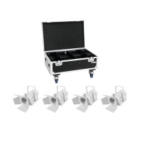 EUROLITE Set 4x LED THA-40PC Bianco con Flightcase Pro - Proiettori LED da Palco