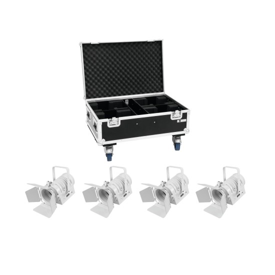EUROLITE Set 4x LED THA-40PC Bianco con Flightcase Pro - Proiettori LED da Palco
