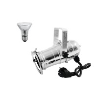 Set EUROLITE Spot PAR-20 Argento e Lampada LED 6W E27 3000K - Illuminazione Professionale