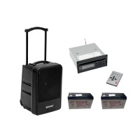 OMNITRONIC MOM-10BT4: Sistema PA Wireless Modulare con Lettore CD/USB/SD e Doppia Batteria