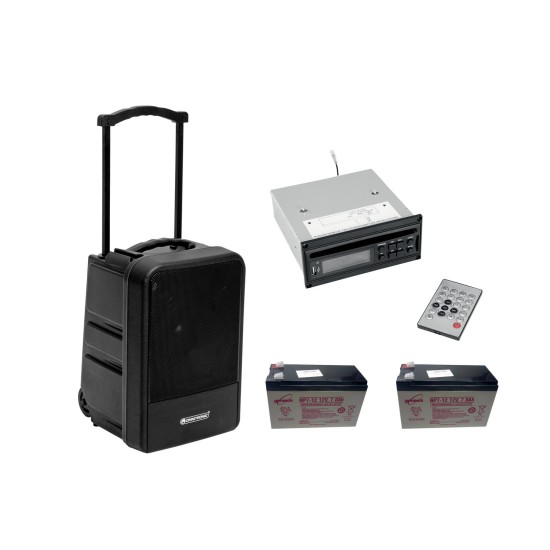 OMNITRONIC MOM-10BT4: Sistema PA Wireless Modulare con Lettore CD/USB/SD e Doppia Batteria
