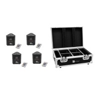 EUROLITE Set 4x AKKU TL-3 TCL QuickDMX con Custodia Ricaricabile per Illuminazione Professionale