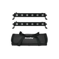 EUROLITE LED BAR-6 QCL RGBW: Set 2 Barre LED Professionali con Soft Bag