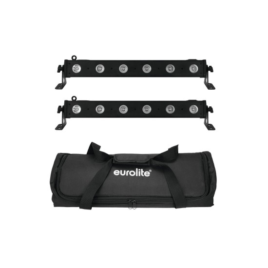 EUROLITE LED BAR-6 QCL RGBW: Set 2 Barre LED Professionali con Soft Bag