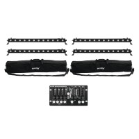 Set Completo EUROLITE: 4x LED BAR-12 QCL RGBW, 2x Soft Bag, Controller DMX