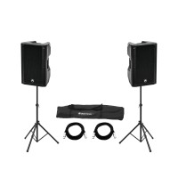 OMNITRONIC Set Audio Professionale: 2x XKB-215A, Supporti MOVE MK2 e Cavi XLR
