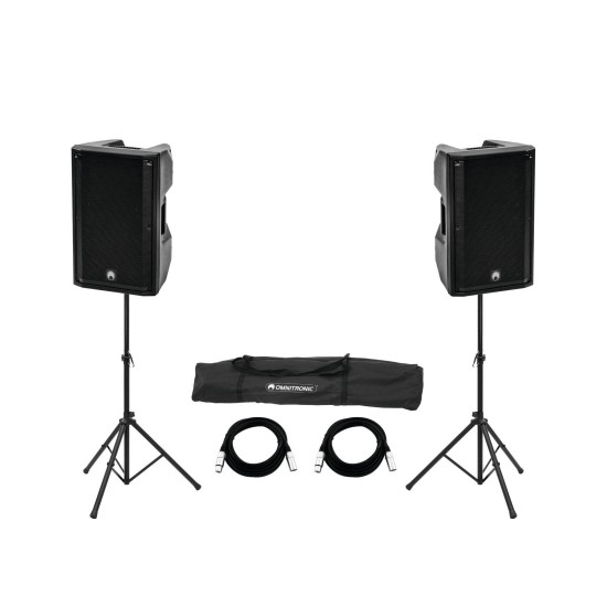 OMNITRONIC Set Audio Professionale: 2x XKB-215A, Supporti MOVE MK2 e Cavi XLR