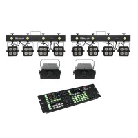 Set Completo EUROLITE: 2x LED KLS-180, 2x LED WF-40, Controller DMX LED Color Chief per Effetti di Illuminazione