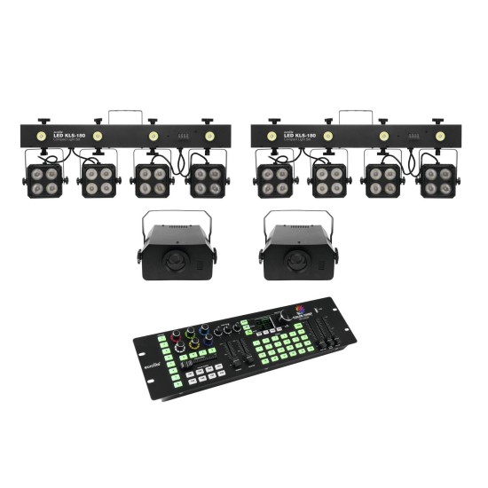 Set Completo EUROLITE: 2x LED KLS-180, 2x LED WF-40, Controller DMX LED Color Chief per Effetti di Illuminazione