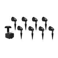 OMNITRONIC Set Subwoofer da Incasso GSUB-8 e 8 Altoparlanti PS-2.5GS per Esterni, Nero