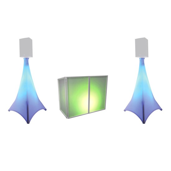 EUROLITE Set AKKU: 2x Flat Light 3 Nero con Bar-6 e Supporto - Illuminazione Professionale