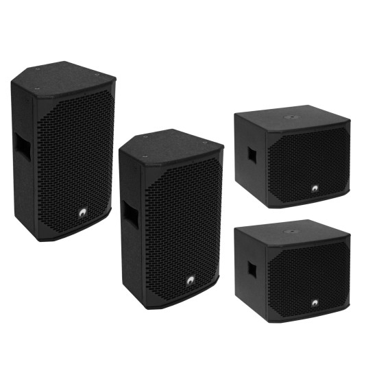 OMNITRONIC Set PA Passivo AZX L con Top 200W e Subwoofer 400W