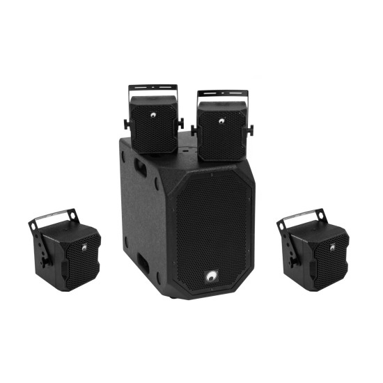 Set Audio OMNITRONIC BOB-10A con Subwoofer Attivo e 4 Satelliti BOB-4 - Nero