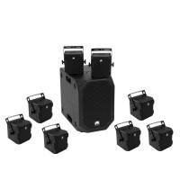 Set Audio OMNITRONIC: Subwoofer Attivo BOB-10A e 8 Altoparlanti Satellitari BOB-4 Neri