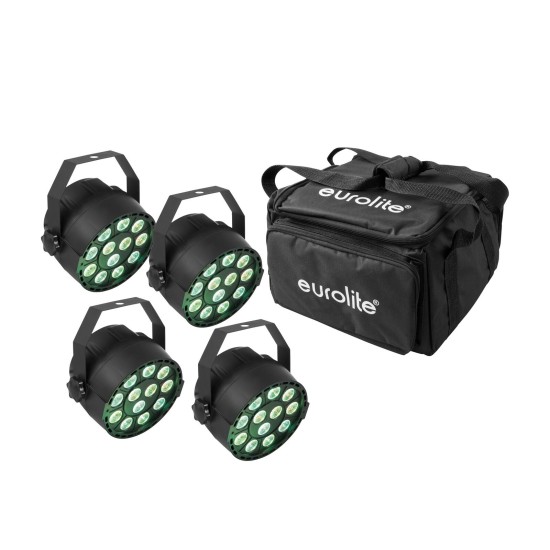 Set 4x Eurolite LED PARty TCL Spot con Borsa Morbida - Proiettori RGB DMX