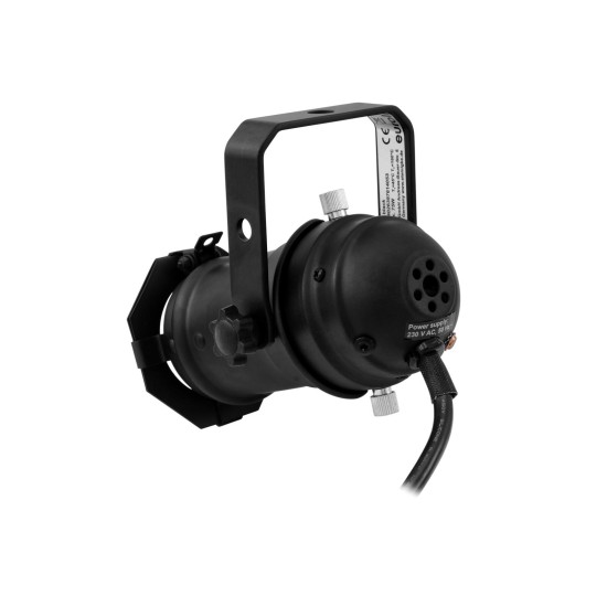 Set Proiettore LED EUROLITE PAR-16 GU10 Nero con Lampadina 230V 7W 3000K