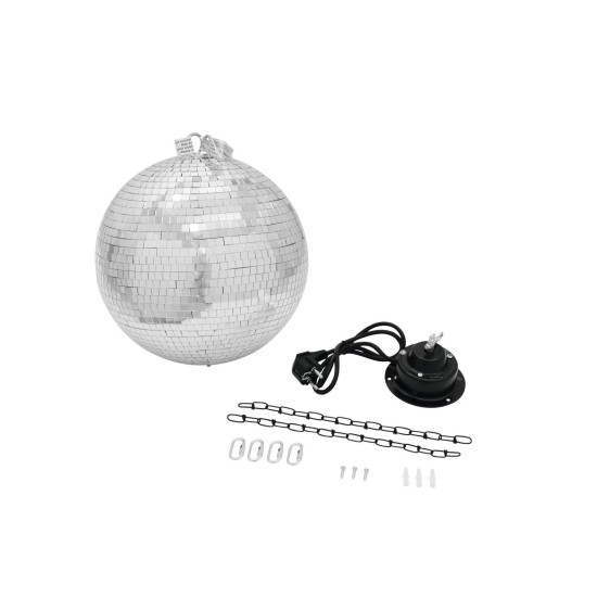 EUROLITE Set Sfera a Specchio 30 cm con Motore & Spot LED PST-5 QCL Nero - Effetto Luce DMX per Eventi