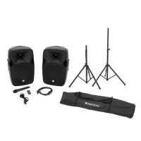 OMNITRONIC Set Altoparlanti Attivi XFM-212AP con Supporto MOVE MK2 - Bluetooth e Radiomicrofono