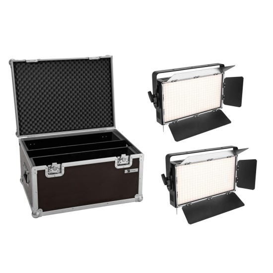 Set EUROLITE 2x LED PLL-360 6000K con Custodia PRO - Pannelli LED DMX per Illuminazione Scenografica