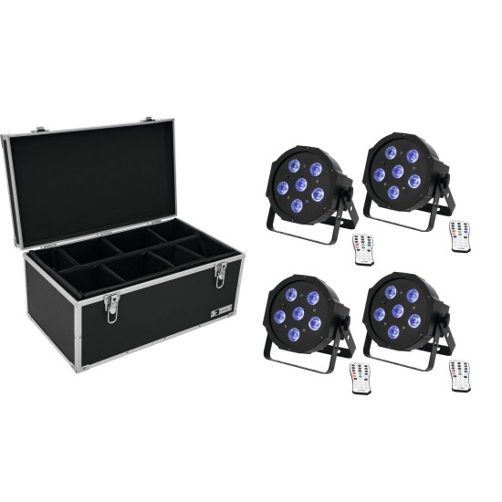 Set 4x EUROLITE LED SLS-603 TCL UV Floor con Custodia TDV-1 per Illuminazione Professionale