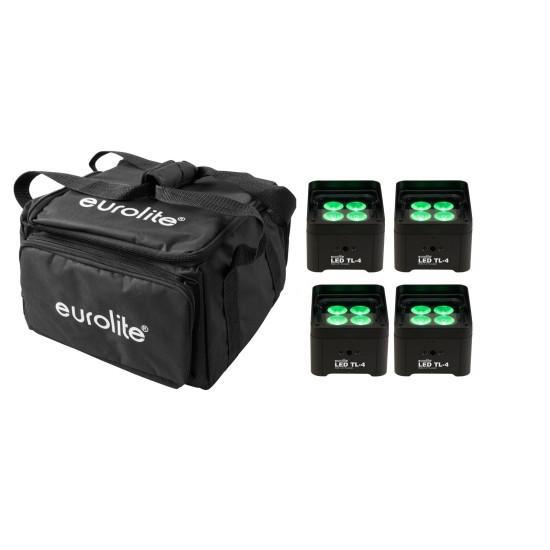 Set EUROLITE 4x LED TL-4 Trusslight con LED RGB+UV e Soft Bag Inclusa