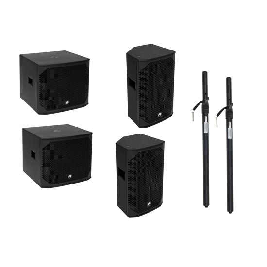 OMNITRONIC Set PA Attivo AZX M/L con Subwoofer e Diffusori Potenti