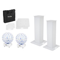 Set EUROLITE: 2x Supporti Stage 100 cm + 2x Effetti LED B-40 per Illuminazione Scenografica