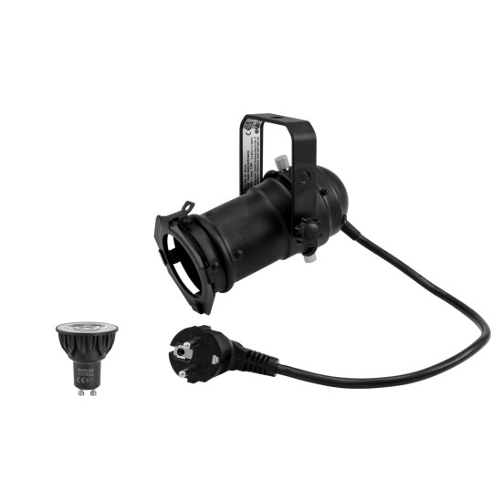 EUROLITE Set PAR-16 Nero con GU-10 LED 5W 230V Dim2Warm 1800-3000K