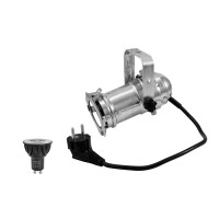 Set EUROLITE PAR-16 Argento con Lampada LED GU-10 5W 230V Dim-to-Warm 1800-3000K