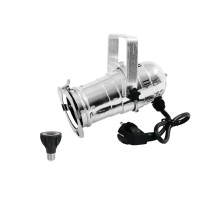 Set EUROLITE Spot PAR-20 Argento con Lampada LED E27 6W Dim2Warm 1800-3000K