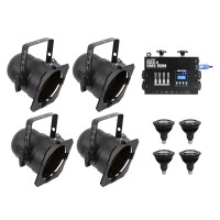 Set EUROLITE 4x PAR-38 Nero Dim2Warm + EDX-4 DMX RDM Dimmer LED