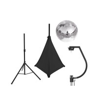 EUROLITE Kit Sfera a Specchio 30 cm con Treppiede e Vela Nera per Illuminazione Professionale