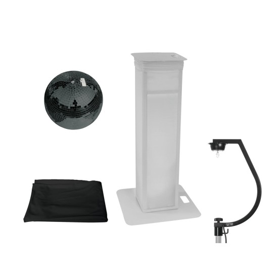 EUROLITE Set Sfera a Specchio Nera 30 cm con Supporto Stage Stand e Cover