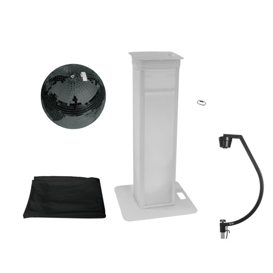 EUROLITE Set Sfera a Specchio Nera 50 cm con Supporto Treppiedi e Cover