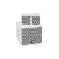OMNITRONIC Set Subwoofer Attivo MOLLY-12A + 2x Altoparlanti MOLLY-6, 8 Ohm, Bianco, con DSP e Bluetooth