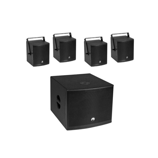 OMNITRONIC Set audio professionale Subwoofer MOLLY-12A e Altoparlanti MOLLY-6, Bluetooth, Nero