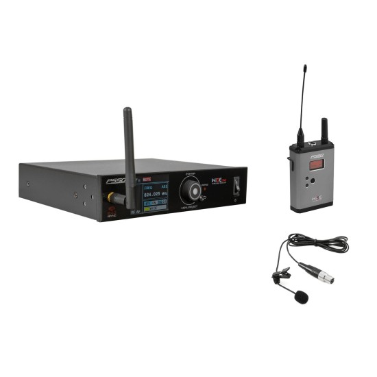 PSSO WISE ONE Set Completo: Ricevitore True Diversity, Bodypack e Microfono Lavalier UHF