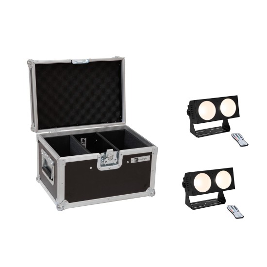 Set 2x barre LED CBB-2 COB WW 2700K + custodia Rigida Flightcase PRO con vano accessori