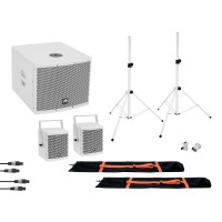 OMNITRONIC Set Sistema Attivo MOLLY 2.1 con Subwoofer e Satelliti Bianchi - Innovazione Audio e Design