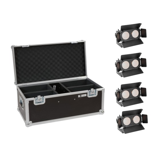 EUROLITE Set 4x LED CBB-2 WW/CW Fairlight con Custodia e Telecomando IR