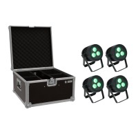 Set EUROLITE 4x LED IP PAR 3x8W QCL + Custodia Protettiva