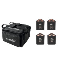 Set EUROLITE 4x AKKU TL-3 QCL RGB+UV Trusslight con Borsa SB-4