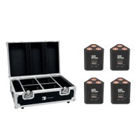 EUROLITE Set 4x AKKU TL-3 QCL RGB+UV Trusslight con Custodia Ricaricabile - Proiettori LED Scenografici