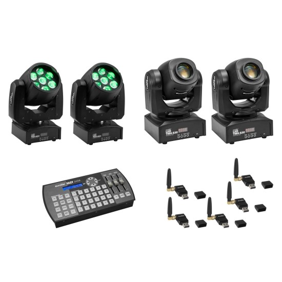 EUROLITE Set Luci LED TMH-W63 & TMH-S30 con QuickDMX e Easy Show per Eventi