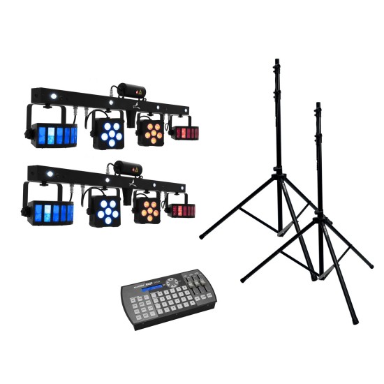 EUROLITE LED KLS Laser Bar PRO Set con Controller DMX Easy Show e Supporti Cassa M-4