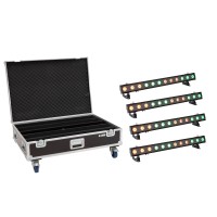 Set di 4 Barre LED IP T-PIX 12 HCL EUROLITE con Custodia su Ruote