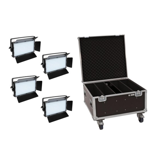 Set EUROLITE 4x LED PLL-480 CW/WW con Custodia Professionale e Effetto Luce DMX