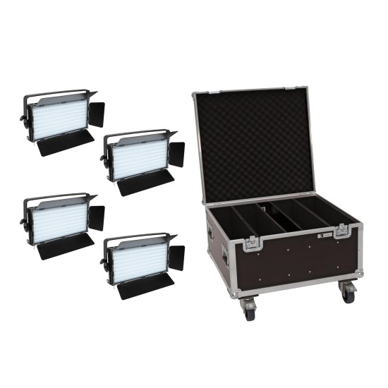 Set EUROLITE 4x LED PLL-480 QCL con Pannelli e Custodia - Effetto Luce DMX per Palco