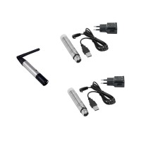 Set EUROLITE QuickDMX: 1 Trasmettitore e 2 Ricevitori Wireless a Batteria per Illuminazione Professionale