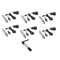 EUROLITE Set QuickDMX: Trasmettitore e 6 Ricevitori Wireless DMX a Batteria